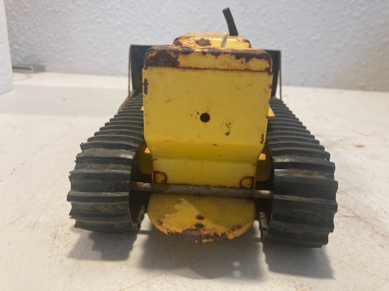 Lot of 2 Tonka MR-970 Road Grader & Bulldozer Crawler Tractor 1970s