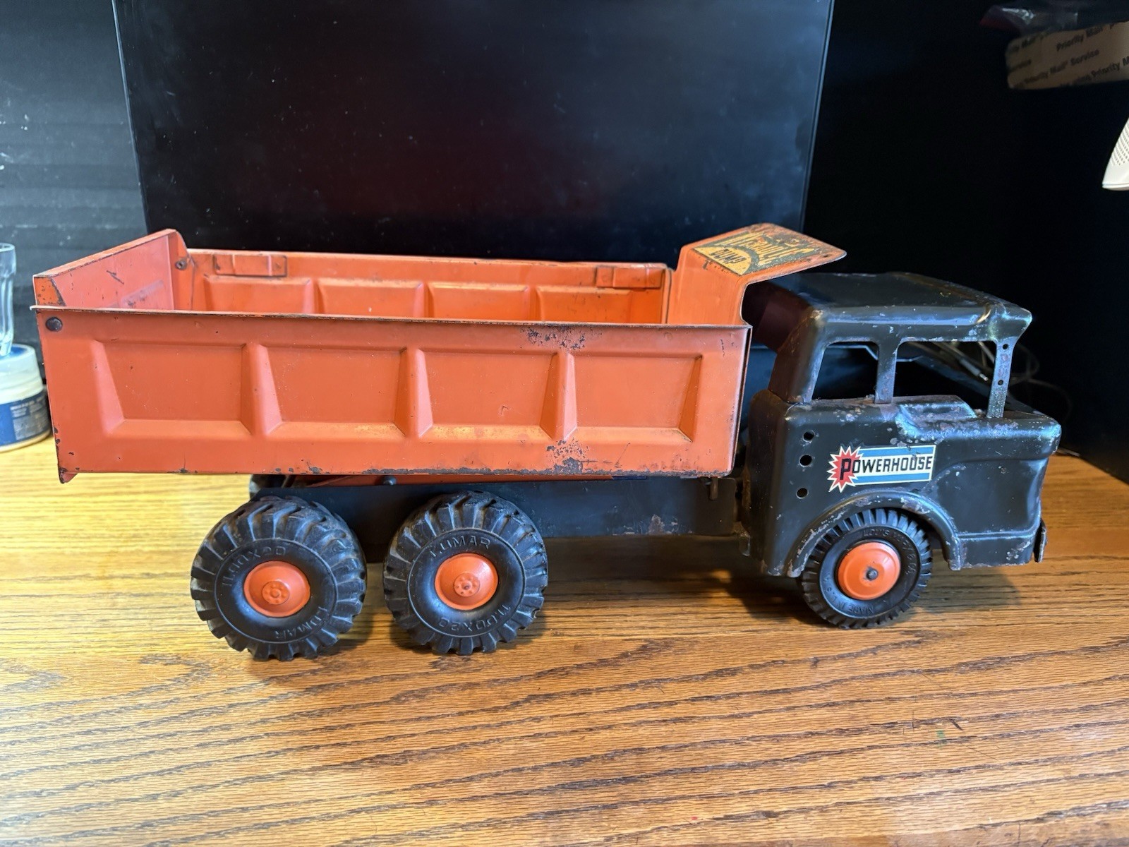 Vintage 1950’s Lumar Louis Marx & Co. Powerhouse Hydraulic Dump Truck Steel USA