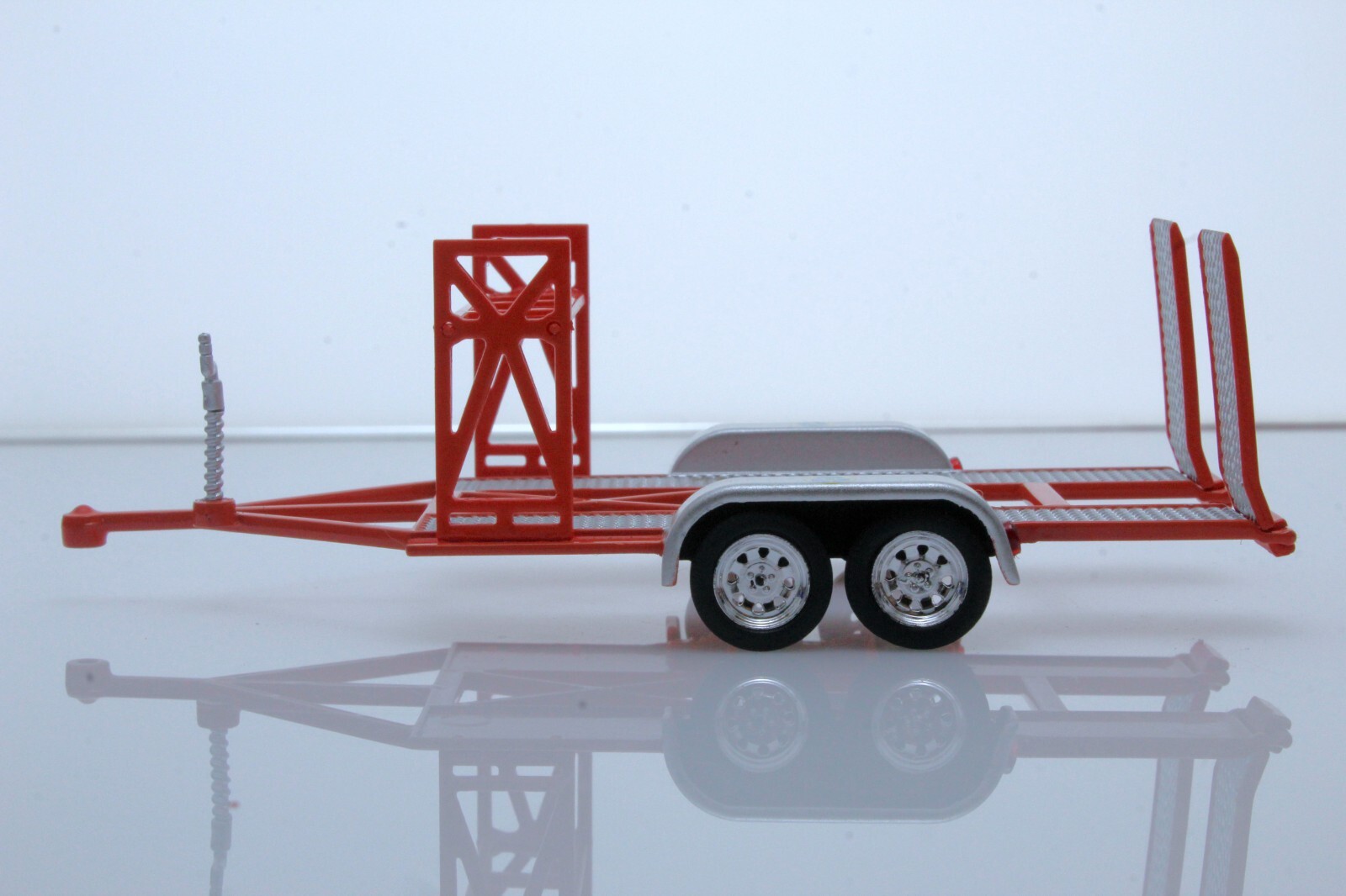 1967 Dodge D-100 Parts Delivery Service Pickup & Race Car Trailer, 1/64 Diecast
