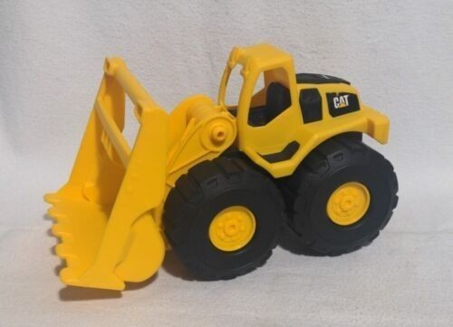 Big & Mighty! 10″ Yellow Plastic Toy CAT LOADER Truck – USED – Kids Construction