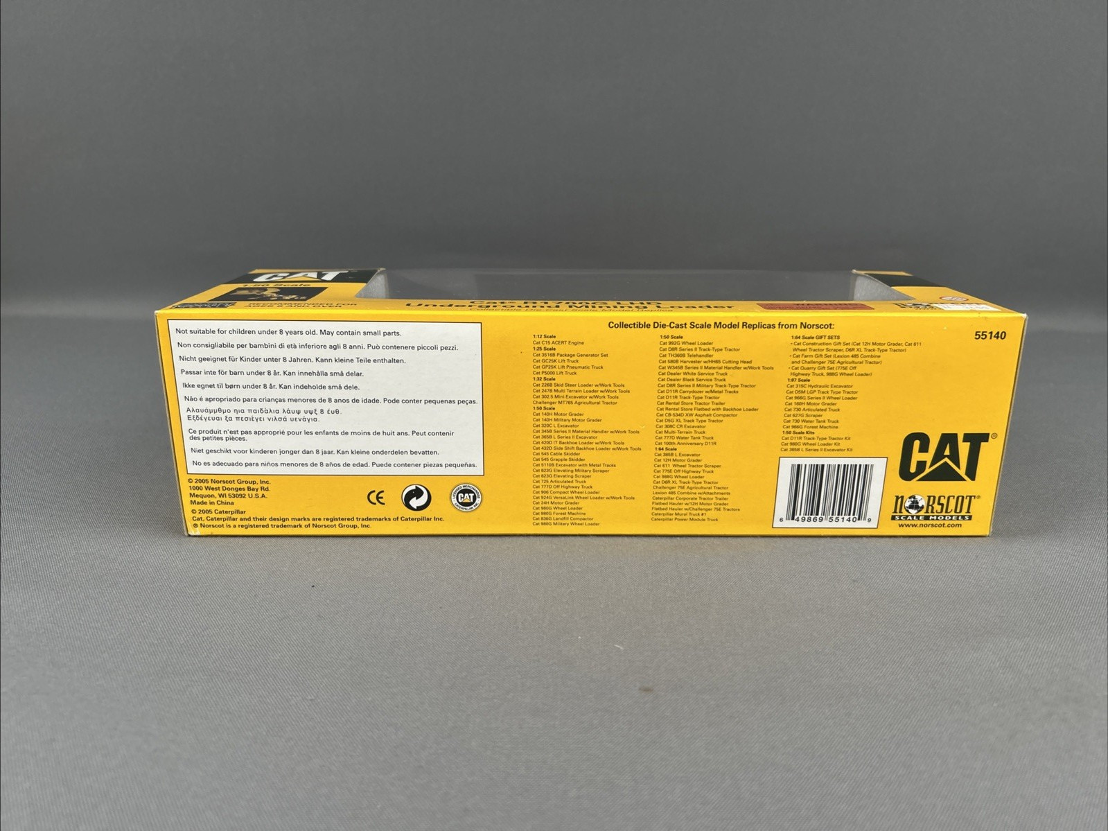 Norscot 1/50 Scale CAT R1700G LHD Underground Mining Loader Diecast #55140 NIB