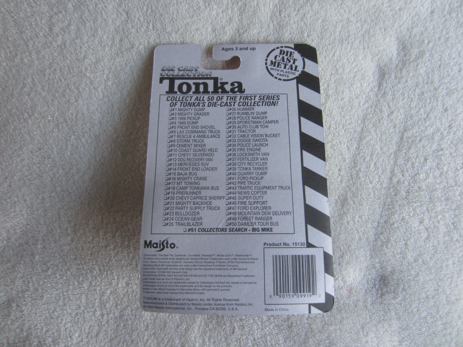 1999 Maisto Tonka #14 of 50 Front End Loader NIP