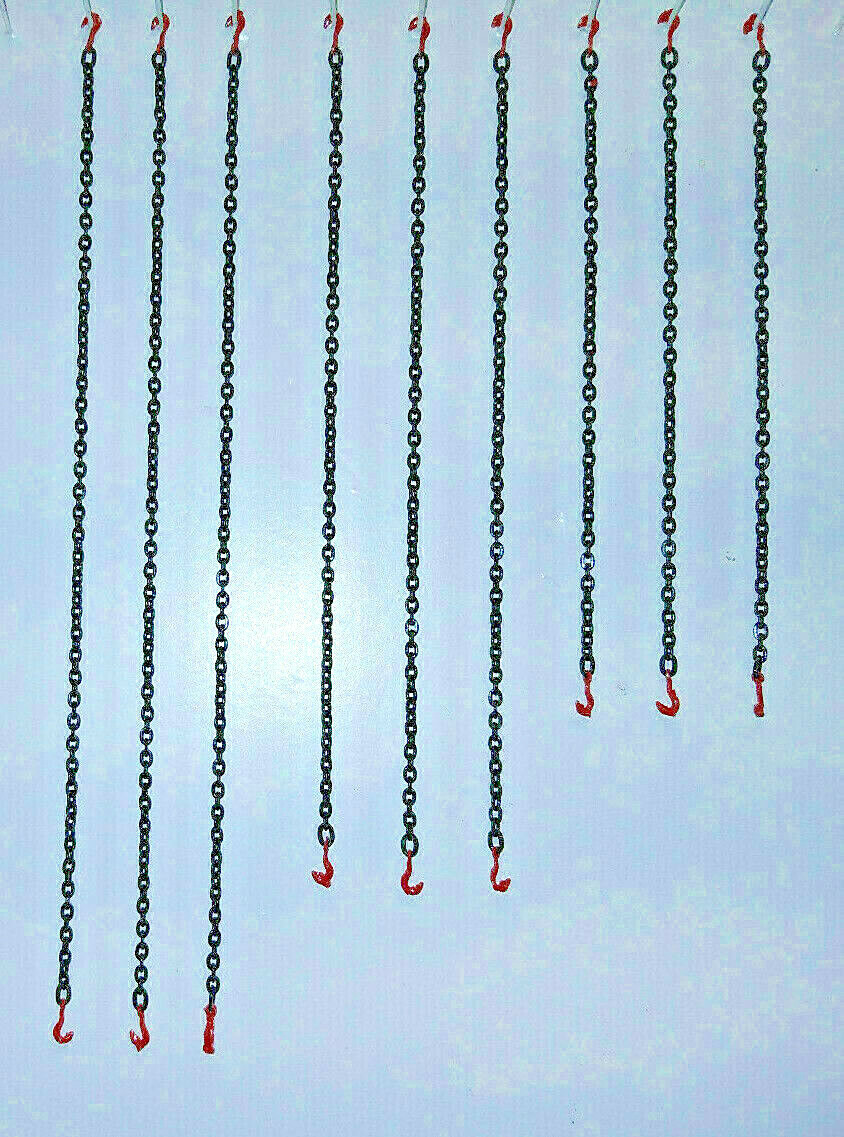 Trailer Equipment Tie Down Chains w/ Red Clevis Hooks 1/64th