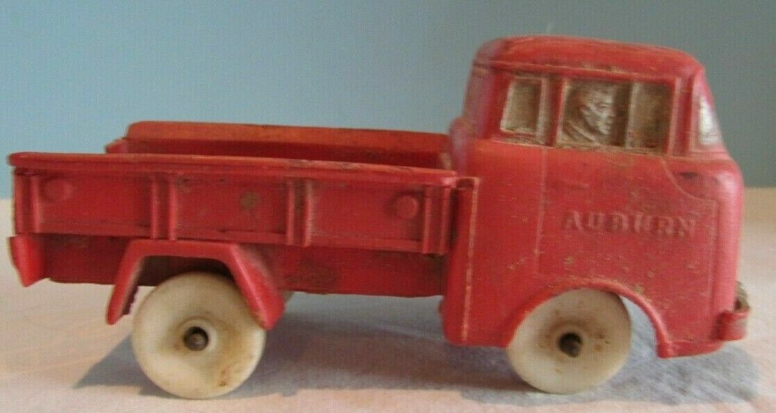 VINTAGE AUBURN Toys Vintage Rubber Farm RED TRUCK WHITE TIRES