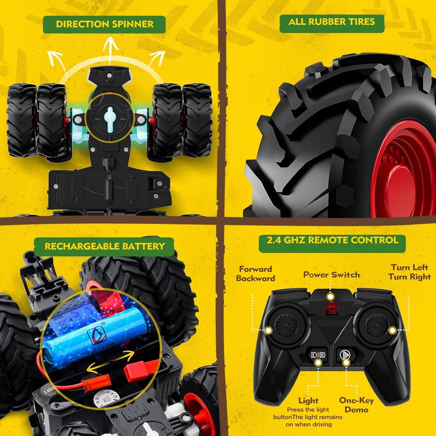 Farm Vehicle Remote Control Tractor with Alloy Head – Perfect Birthday Gift