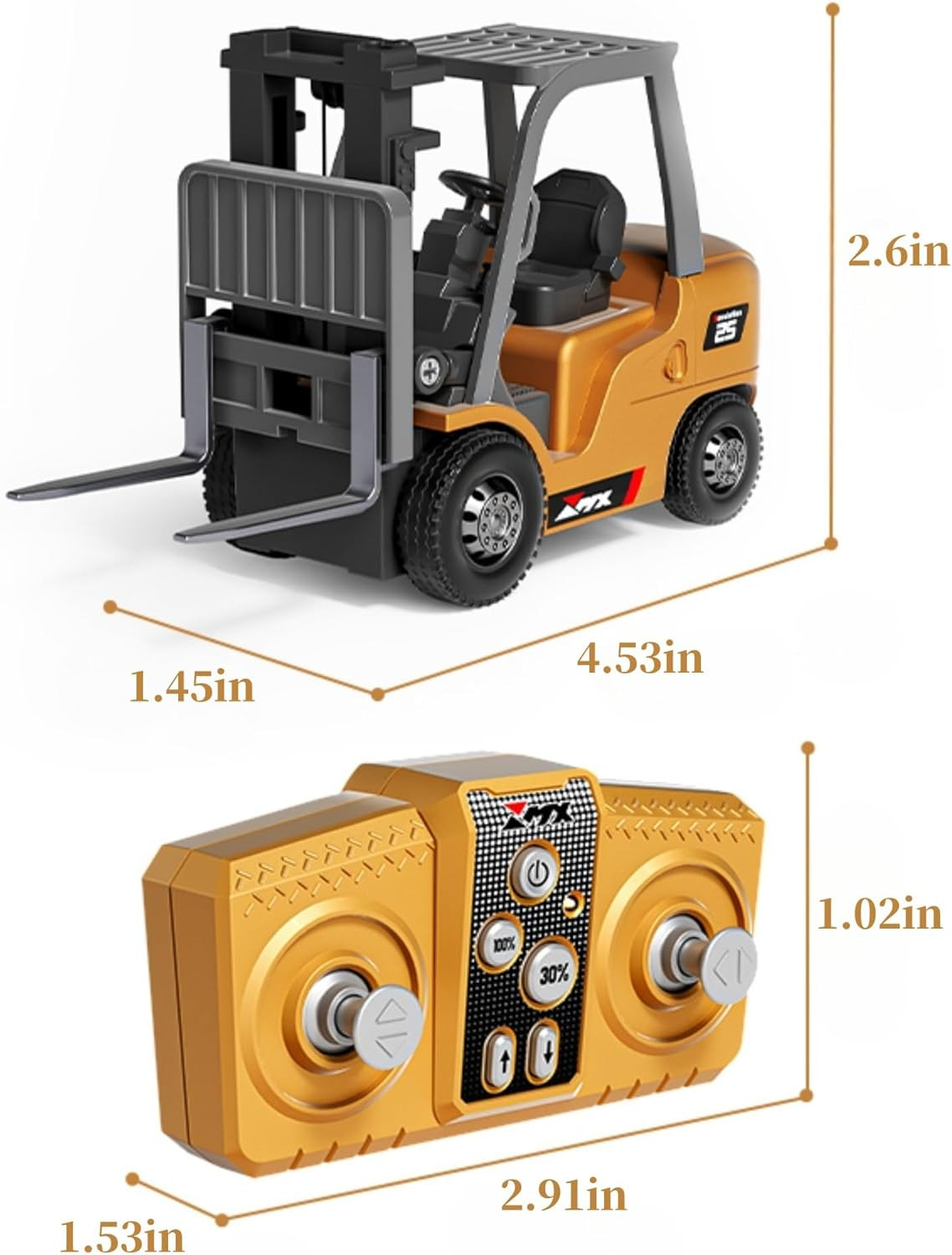 1/64 RC Forklift Toy 7 Channel 2 Mode Mini Remote Control Forklift Truck with Re