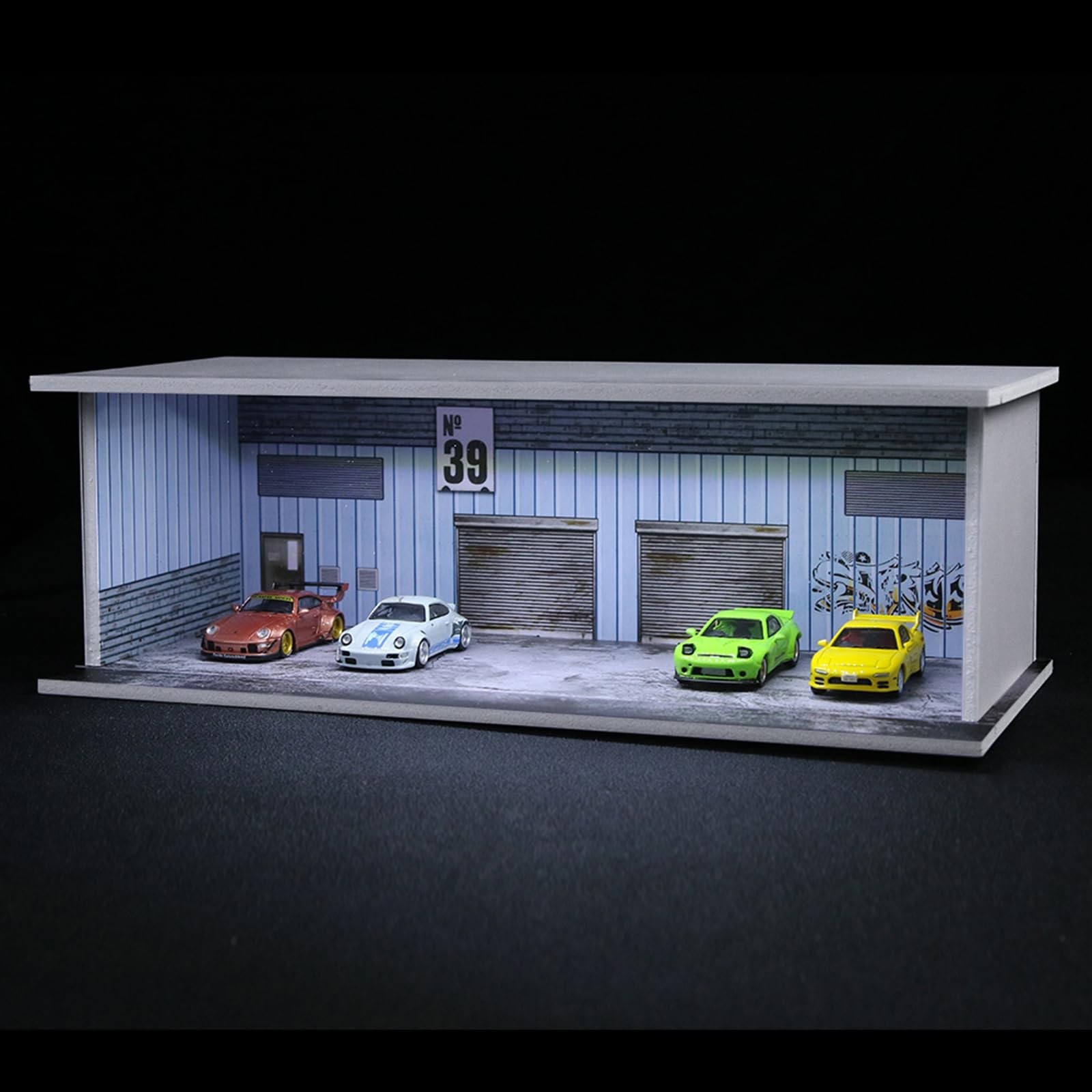 1:64 Scale Diecast Car Display Case with LED Light & Dustproof Acrylic Door -…