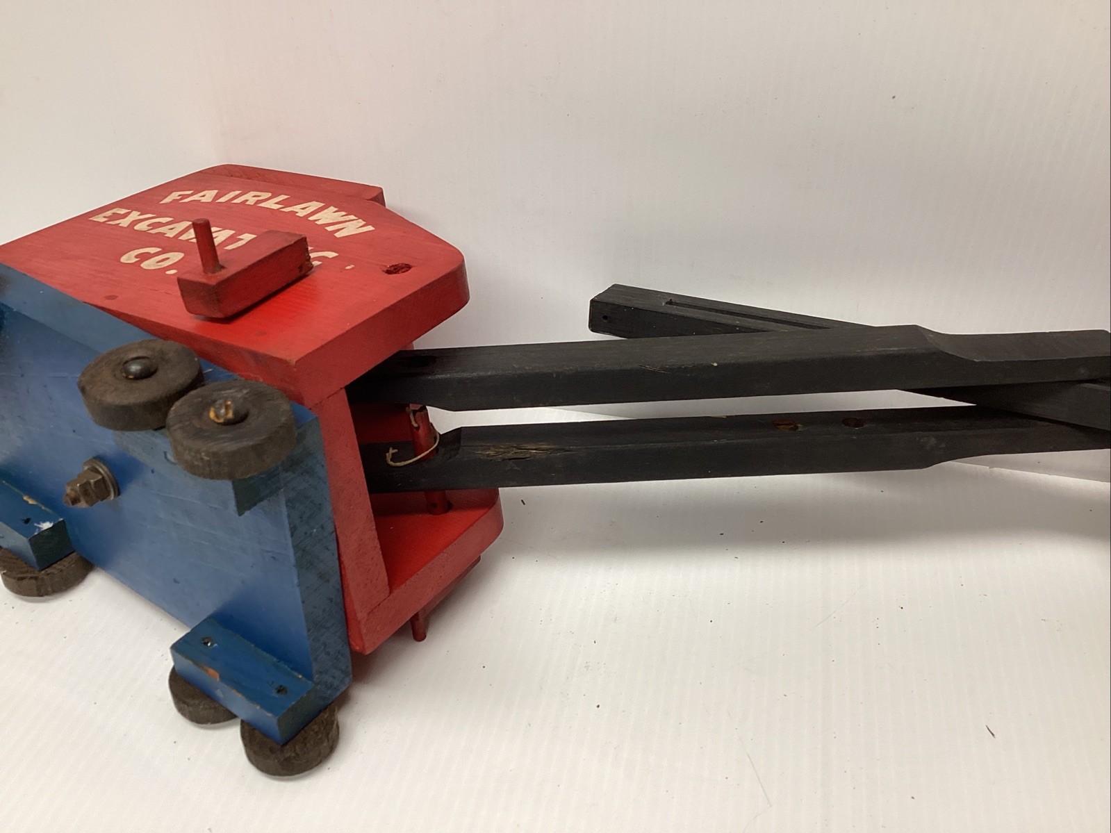 Antique 1940s Tick Tock Toys Wood & Metal Fairlawn Excavating Co. Steam Shovel