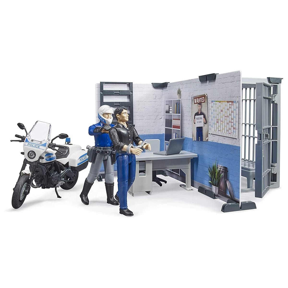 1/16 Bruder Police Station with Police Motorbike 62732