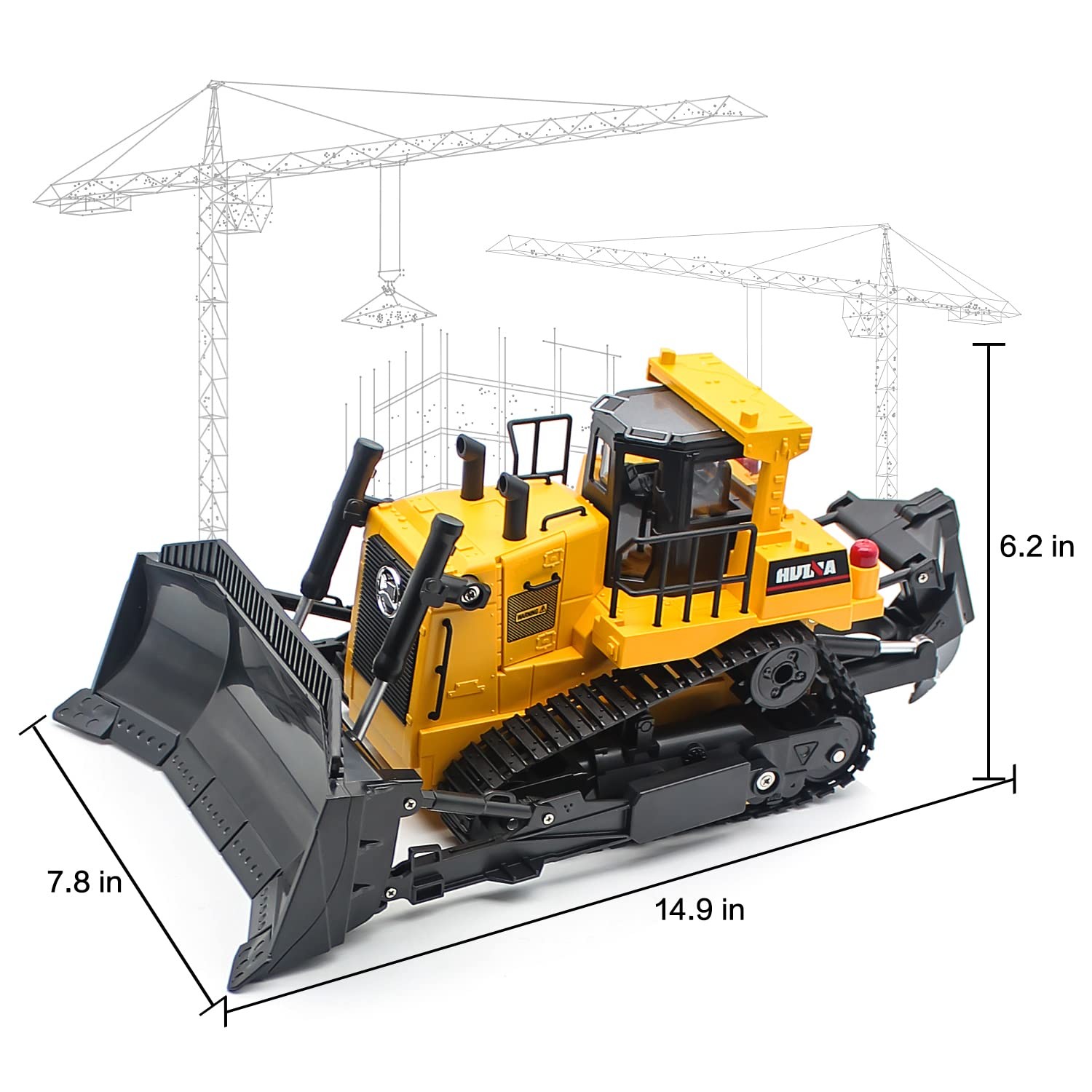 Remote Control Bulldozer RC 1/16 Full Functional Construction Vehicle, 2.4Ghz…