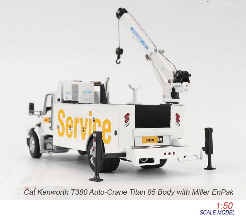 1:50 DM Kenworth T380 Auto-Crane Titan 85 Body & Miller EnPak Diecast Model