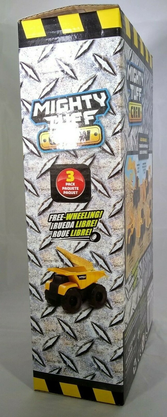 Mighty Tuff Crew 3 Pack Construction Vehicle Set Free-Wheeling MTC Dump Truck 3+