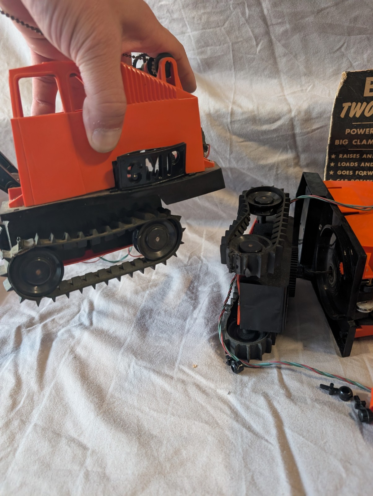 2 1960’s Big Jim Electric Magnetic Vintage Crane toy truck remote control car
