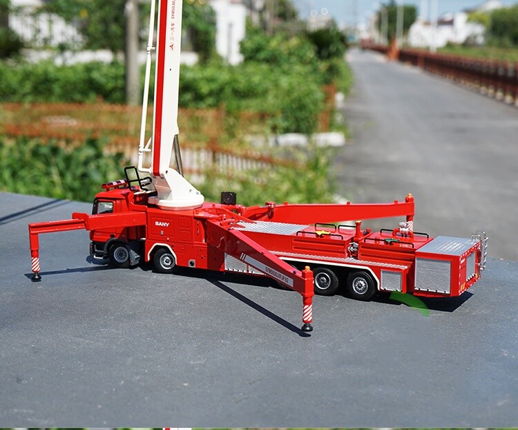 1:50 SANY 62M Water Tower Fire Truck Recue Vehicles Diecast Model Collection