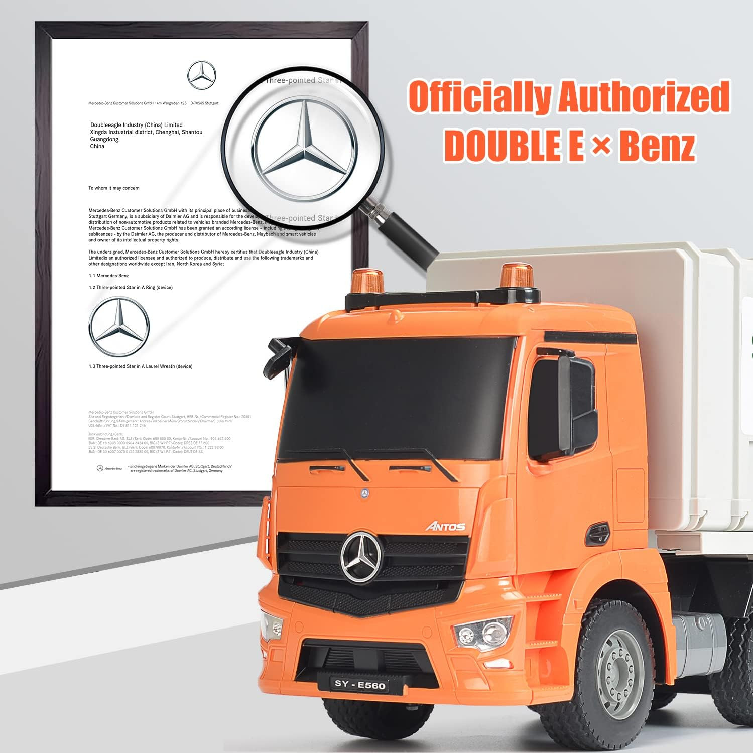 Benz Licensed Remote Control Garbage Truck Electric Recycling Toy Set with Trash