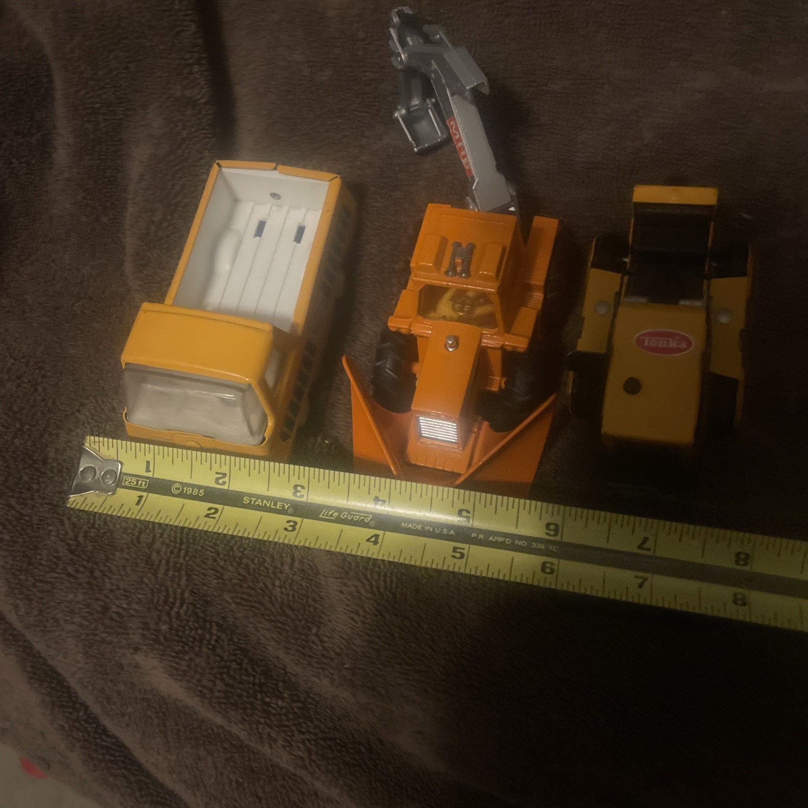 2 Tonka & Matchbox Collectible Toys (1970s): Excavator-Front Loader-Pick Up