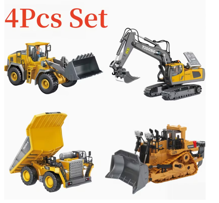 YIGONG 1:24 RC Construction Vehicle Set Pack of 4 2.4GHz Alloy New