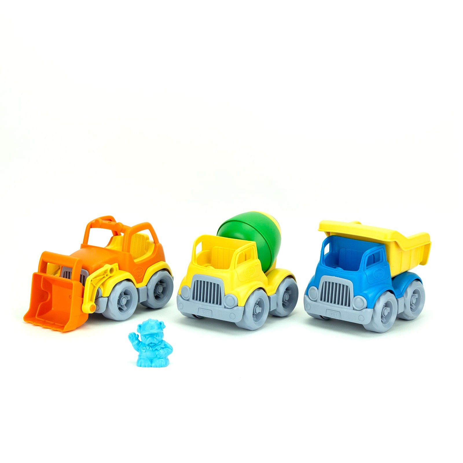 Eco-Friendly Construction Vehicle Set – Scooper, Dumper, Mixer & Character – 3 P