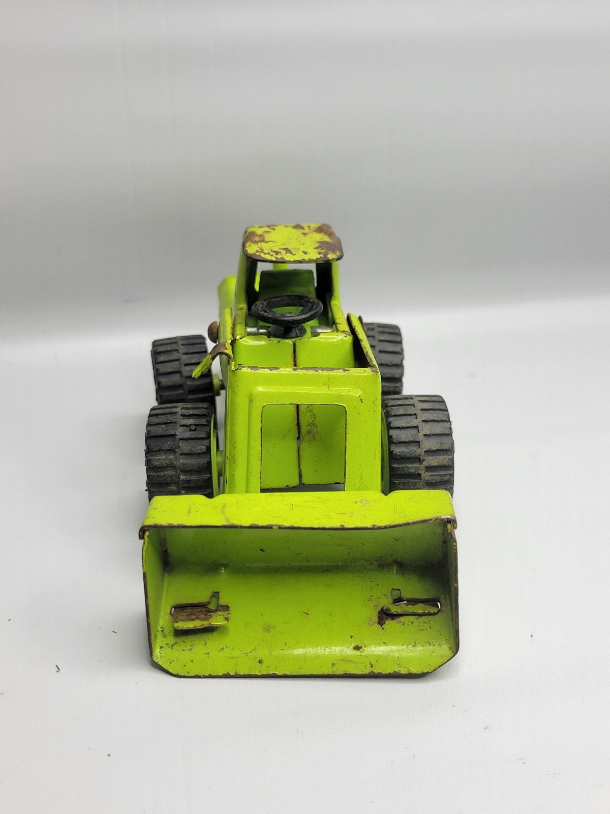 Vintage Buddy L Green Metal Front End Bucket Loader Farm Tractor Toy Truck