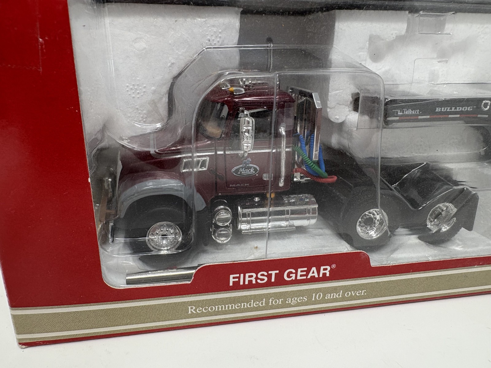 New! 1/50 First Gear Mack Granite MP Engine series With Triaxel Talbert Lowboy