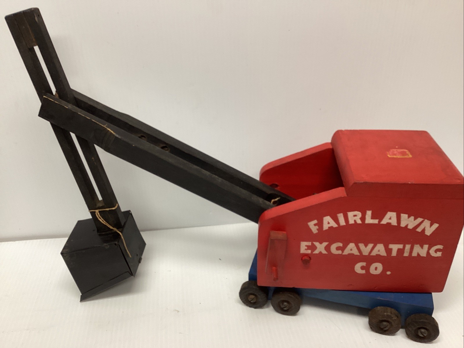 Antique 1940s Tick Tock Toys Wood & Metal Fairlawn Excavating Co. Steam Shovel