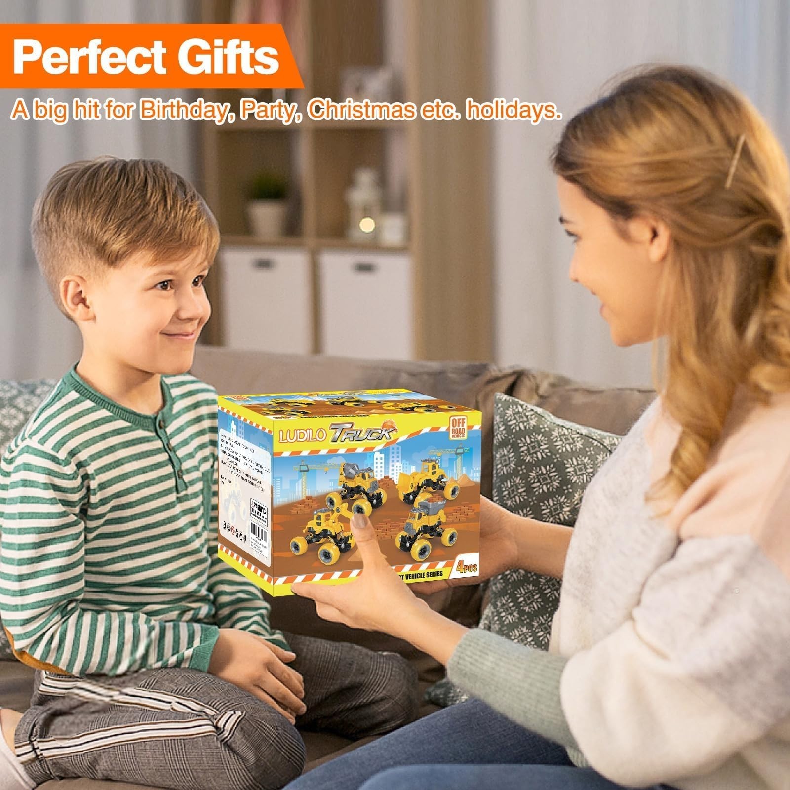 4PCS Take Apart Construction Truck Set with Electric Drill – STEM Learning Toys
