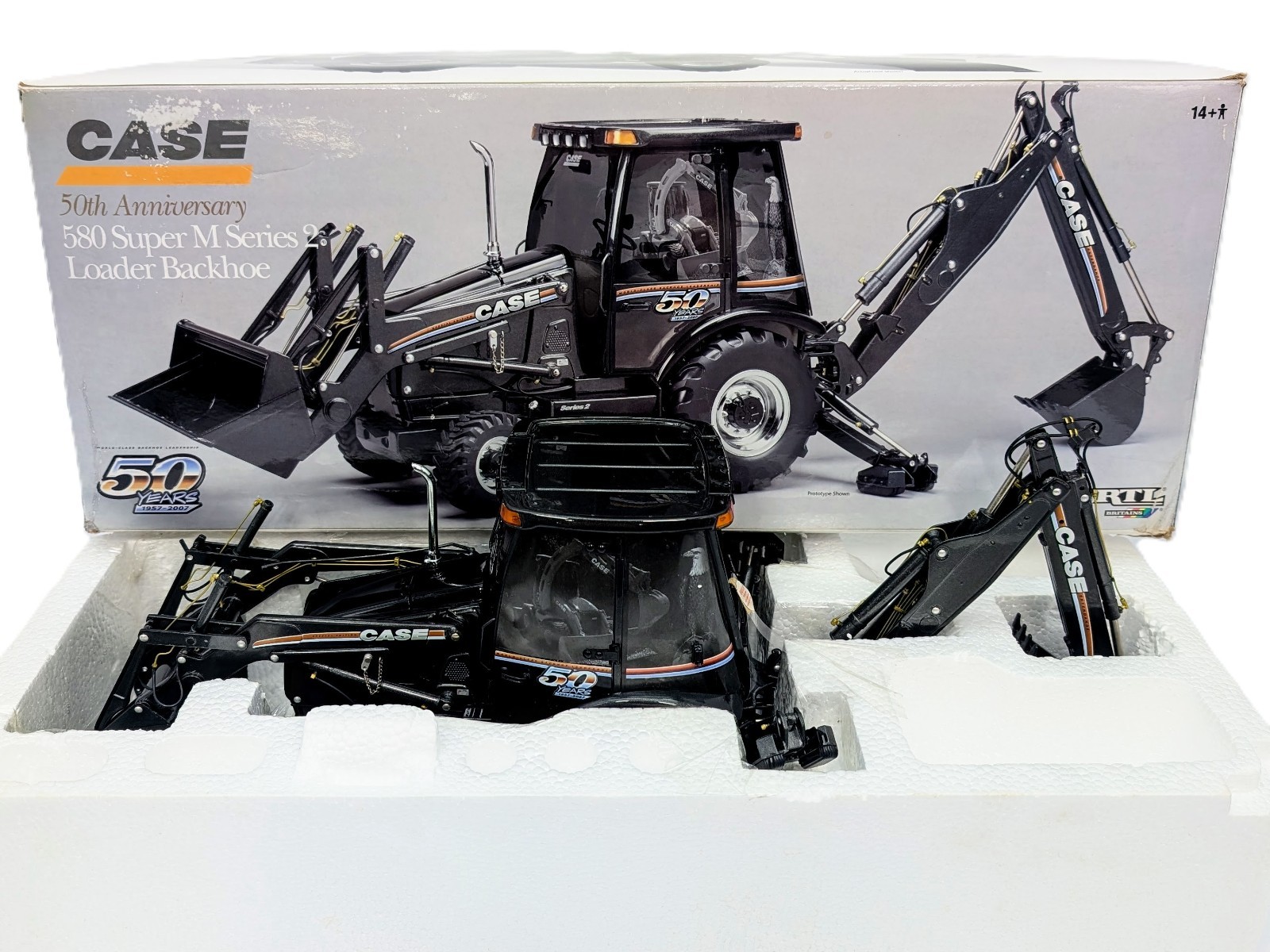 1/16 Case 580 Super M Backhoe, 50th Anniversary Chrome Plated, Precision Const.