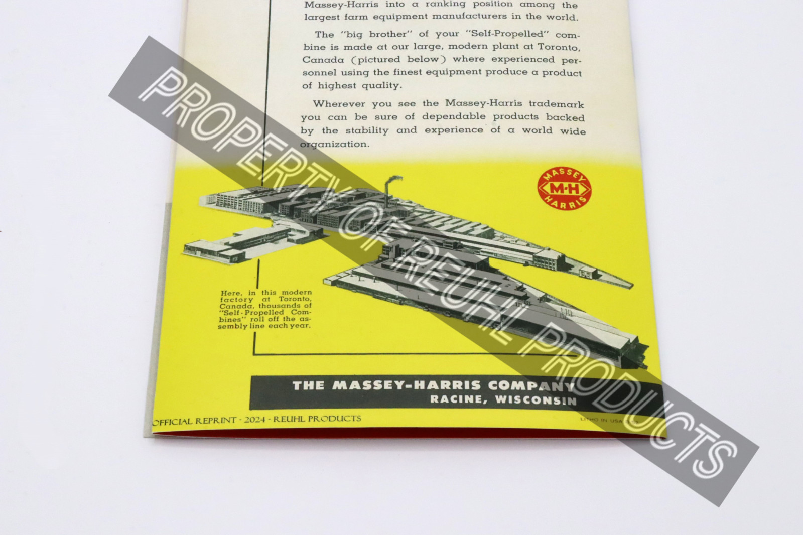 Reuhl – Massey Harris – Self-Propelled Combine – Assembly Sheet – Official Print