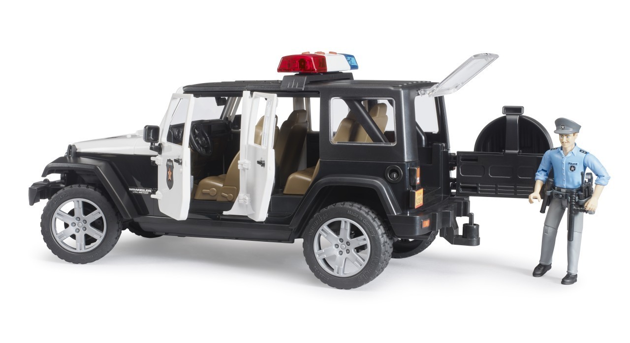 BRUDER 02526 JEEP UNLIMITED RUBICON POLICE VEHICLE W/ POLICEMAN & ACCESSORIES