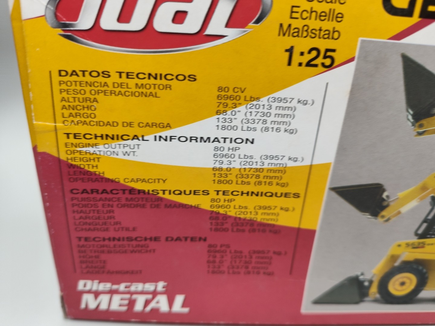 JOAL Gehl 5635 Skid Loader 1/25 Diecast Model NIB