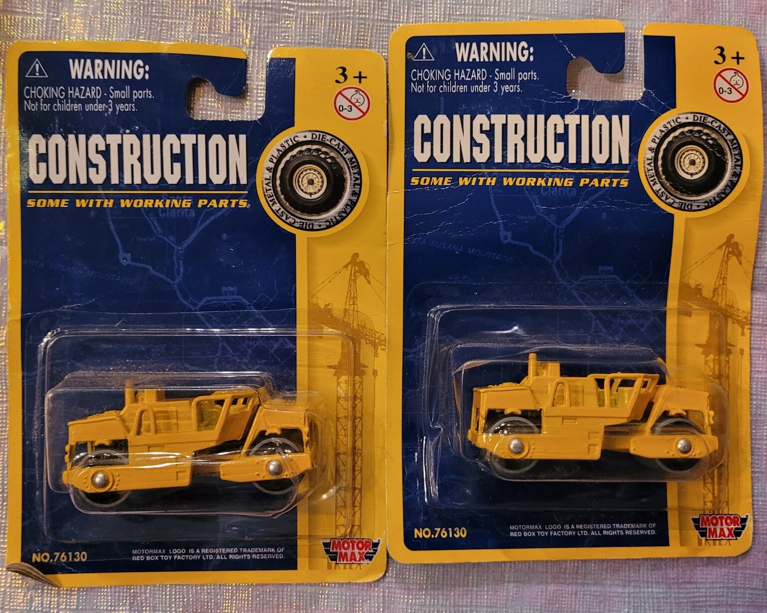 Steam Roller Compactor Die Cast Construction Motor Max Red Box Toy Company