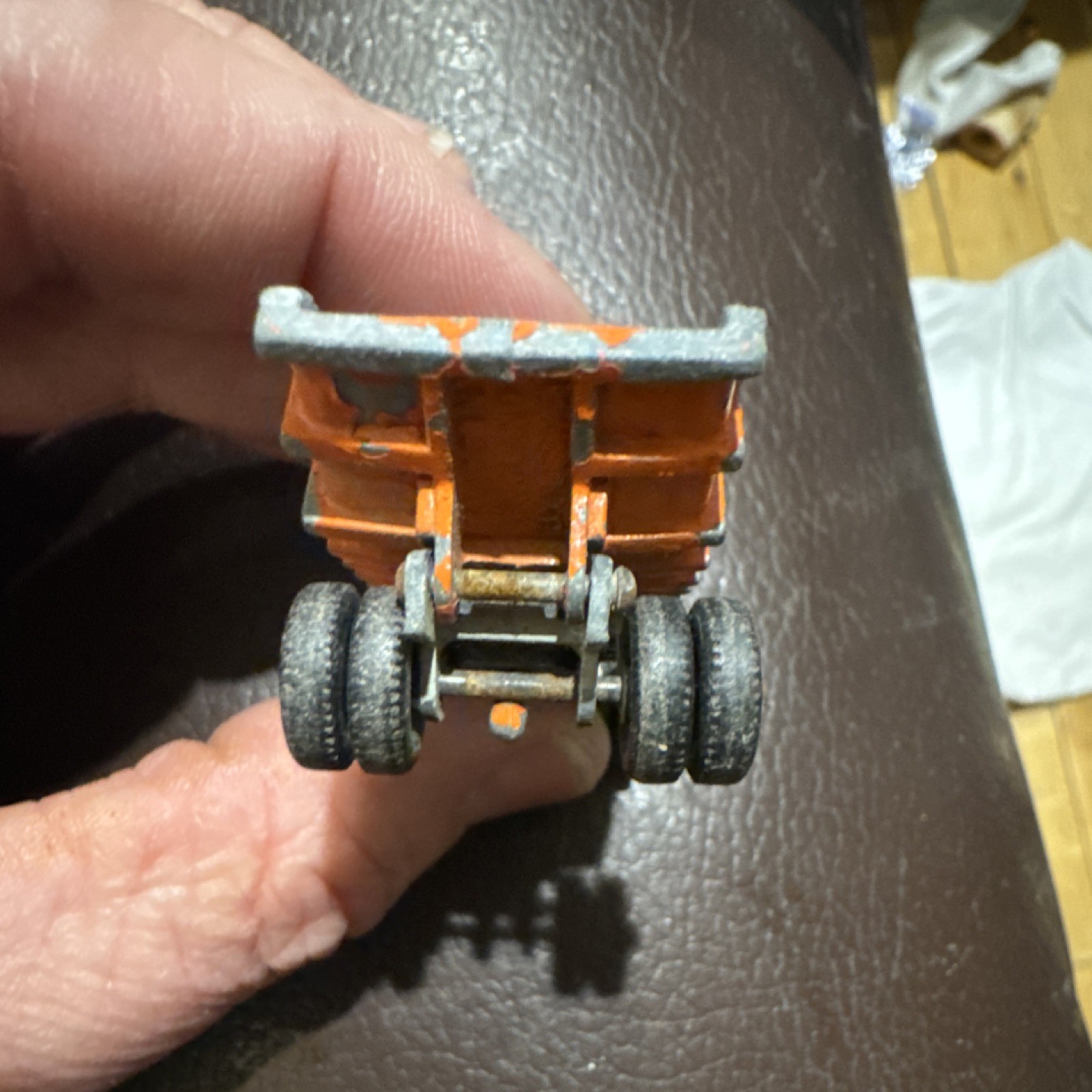 Scammell Diecast Snow Plough Truck Orange Gray Construction Vehicle