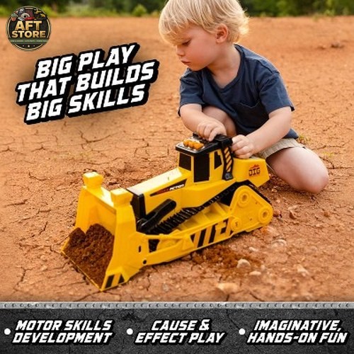 Maxx Action Bull Dozer Toy Vehicle – 16 inch with Lights & Sounds