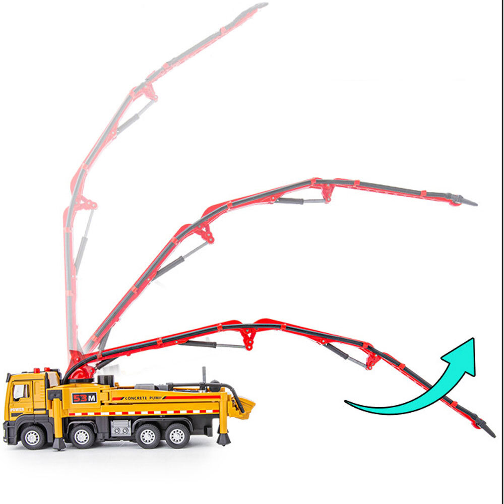 1:50 Concrete Pump Truck Toy Model Diecast Construction Toy Trucks for Boys