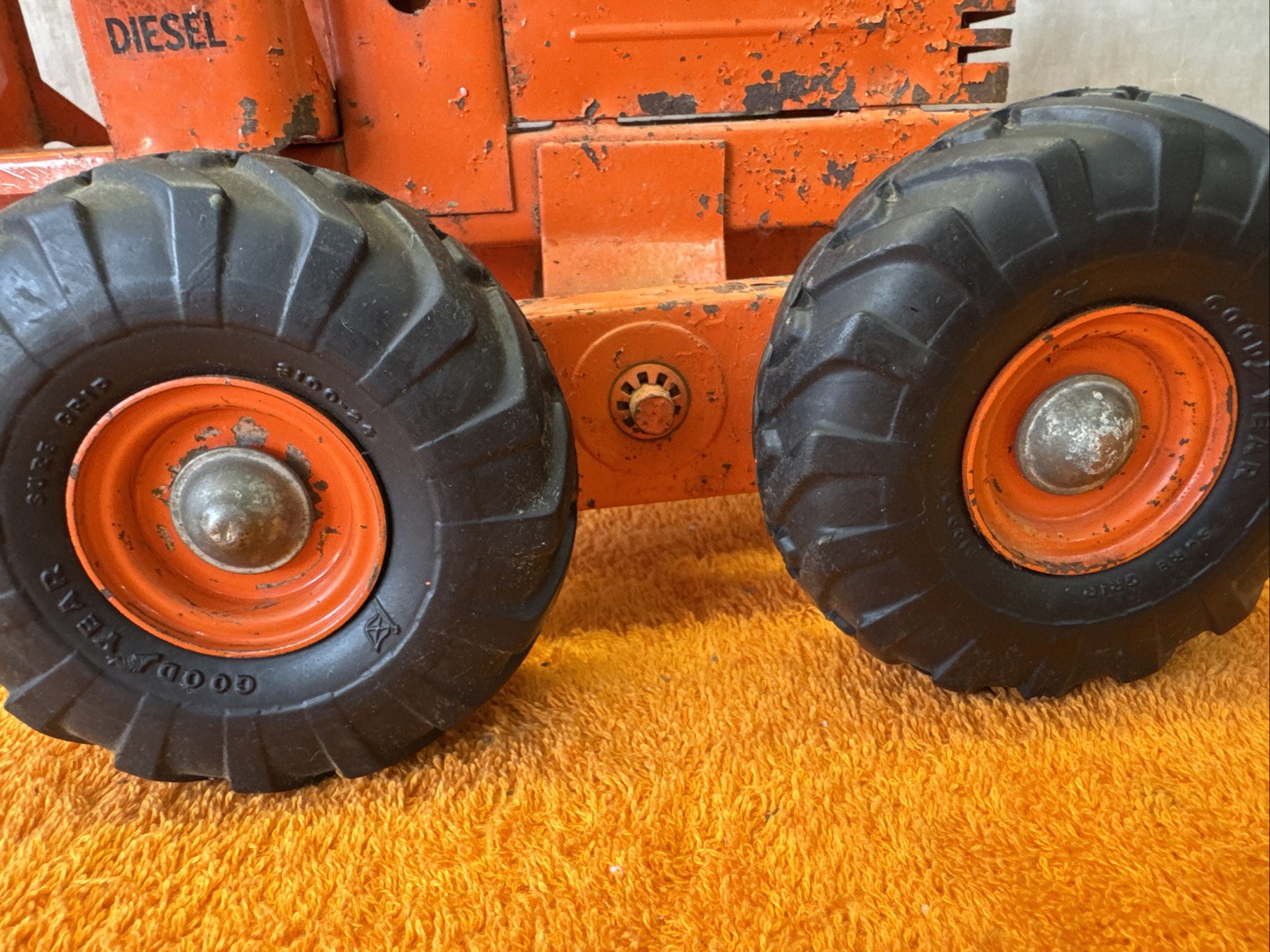 DN•Vintage 1949 DOEPKE Adams Motor Road Grader Pressed Steel Model Diesel Orange