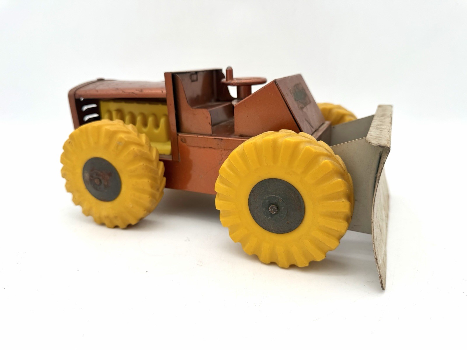 Vintage Structo Pressed Steel Tractor Scraper Dozer Working Steering Toy