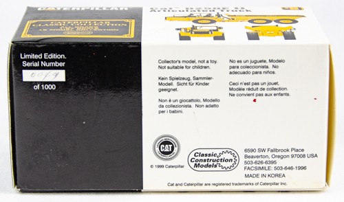 Classic Construction Models Brass CAT D250E II Articulated Truck Limited#49/1000