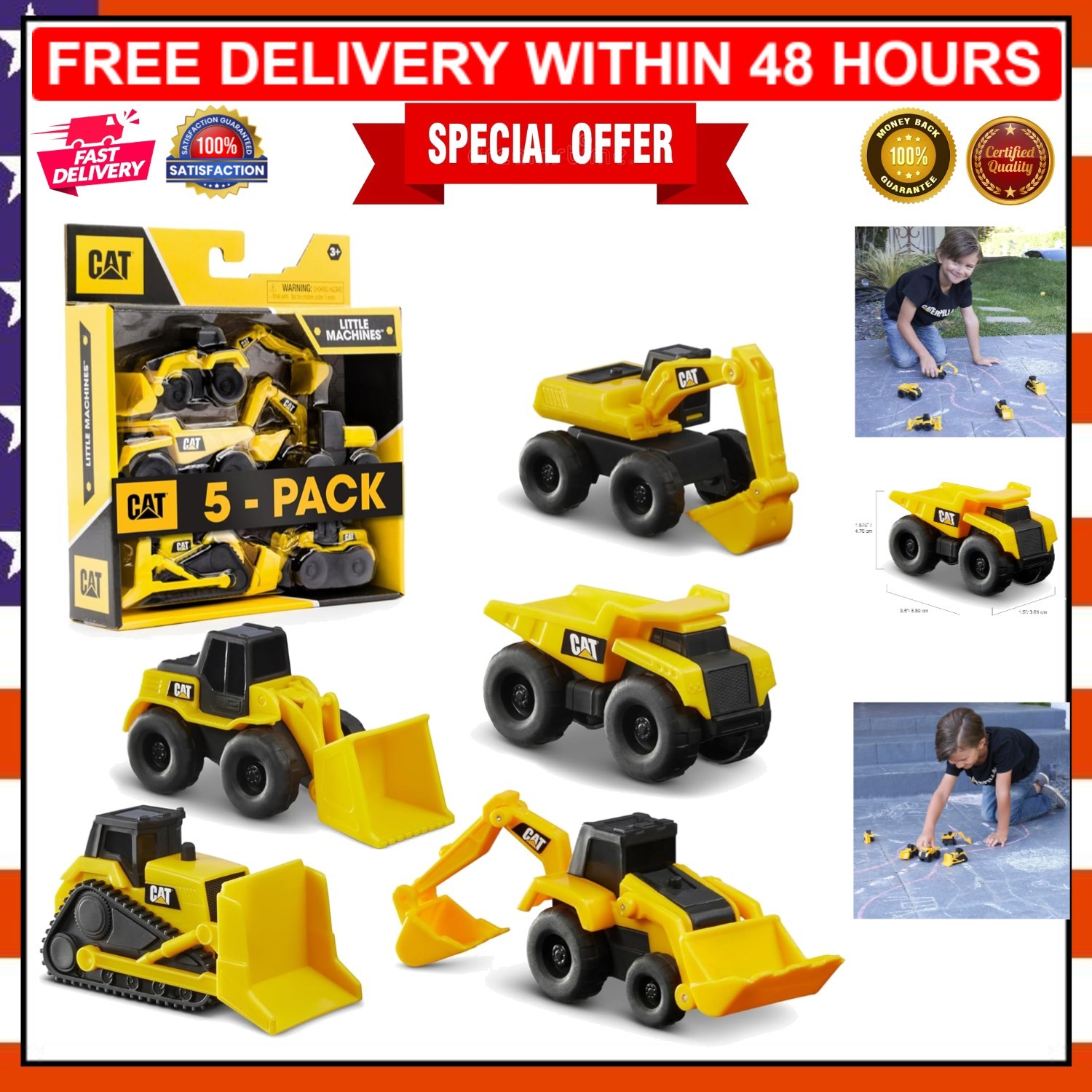 Interactive Cat Construction Vehicles 5-Pack for Creative Play & Celebrations
