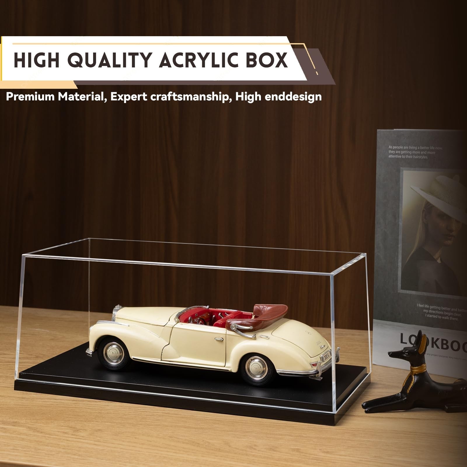 1:18 No Assembly Diecast Display Case with Plastic Base – Acrylic Model Car D…