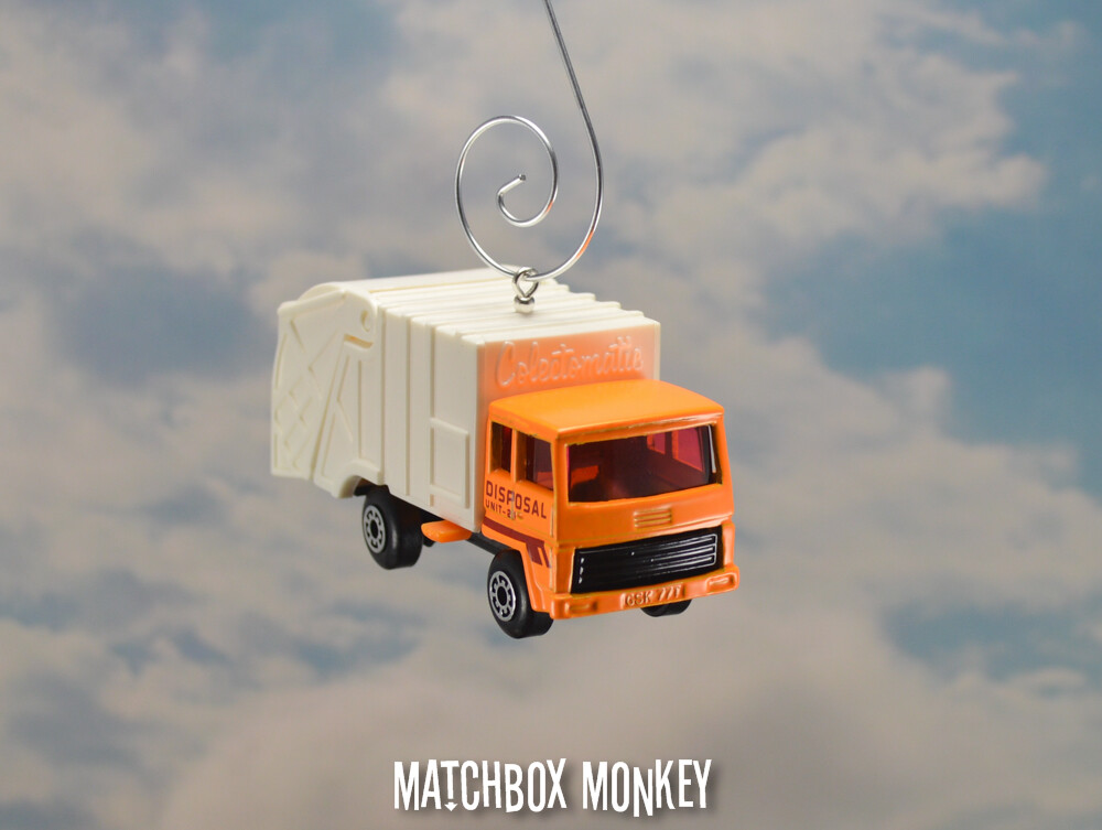 Orange Garbage Trash Refuse Truck Custom Christmas Ornament Waste Management