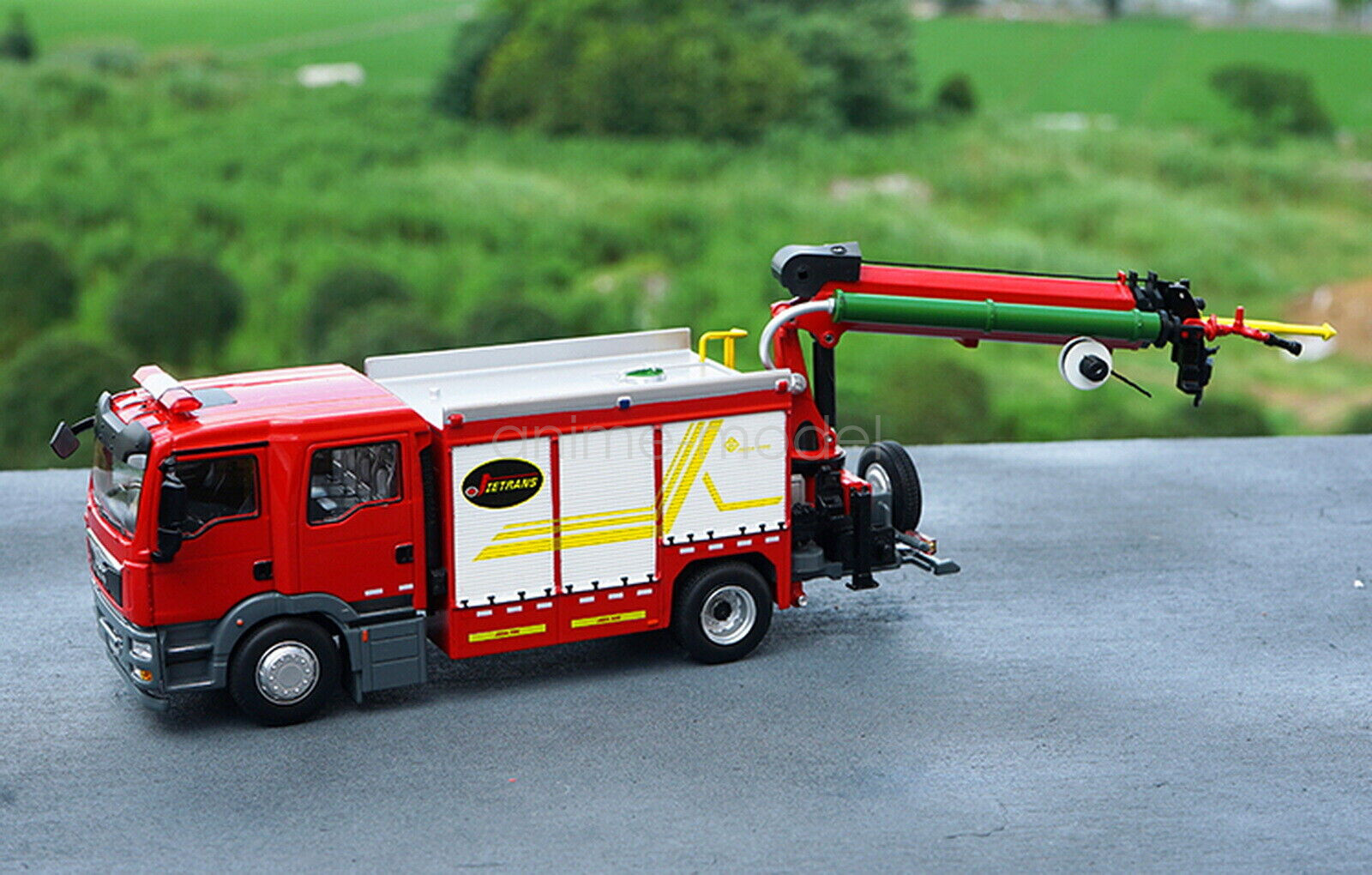 For 1/43 Scale JIEDA Emergency Fire Rescue Major Fire Truck MAN Diecast Model