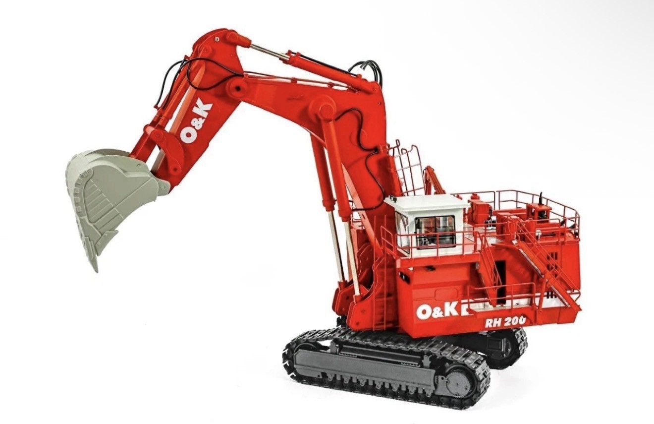 BYMO 25010 / 1 O&K RH 200 BACKHOE MINING EXCAVATOR 1/50 SCALE DIECAST MODEL NEW