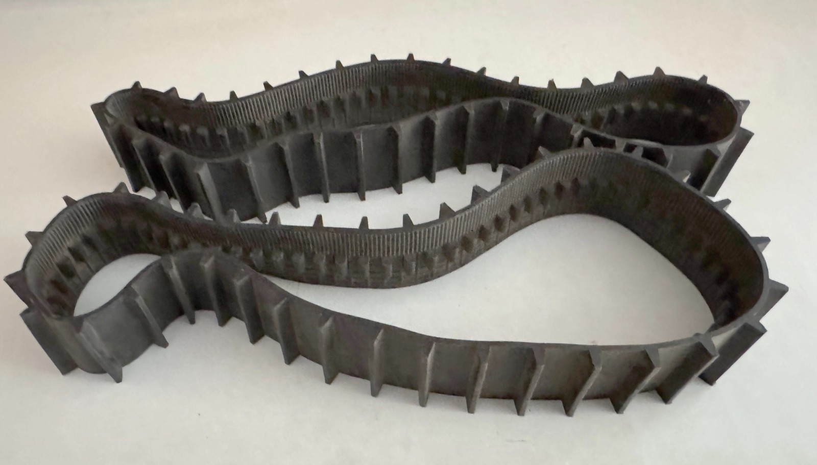 Two Rubber Toy Dozer/Tractor Track Chains – 10″ x 1 1/4″ – #81-0051-B-1