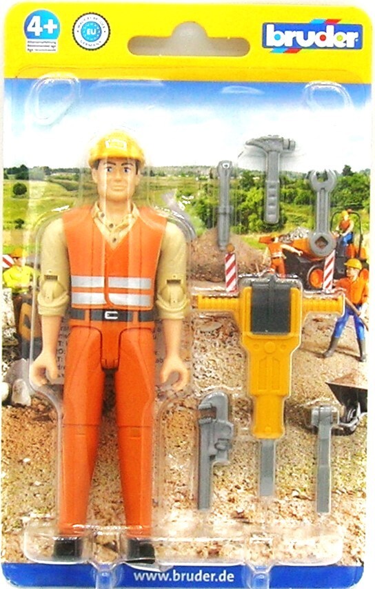 Bruder 60020 Construction Worker w/ Accessories NEW