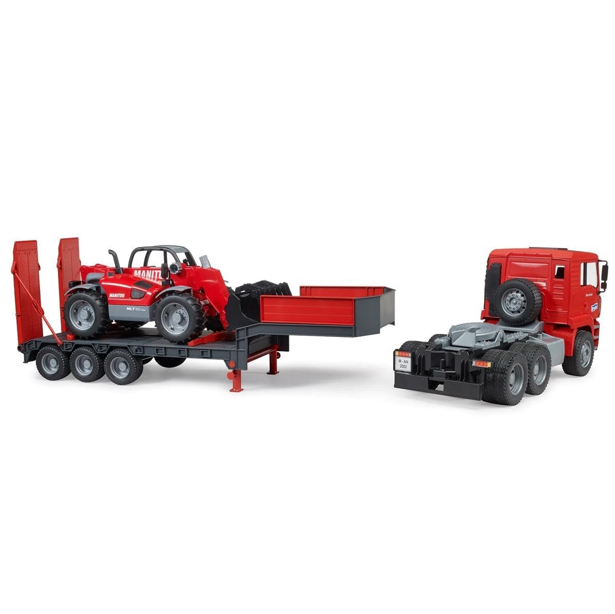 Man Tga Low Loader Truck With Steerable Telescopic Handler Construction Toy