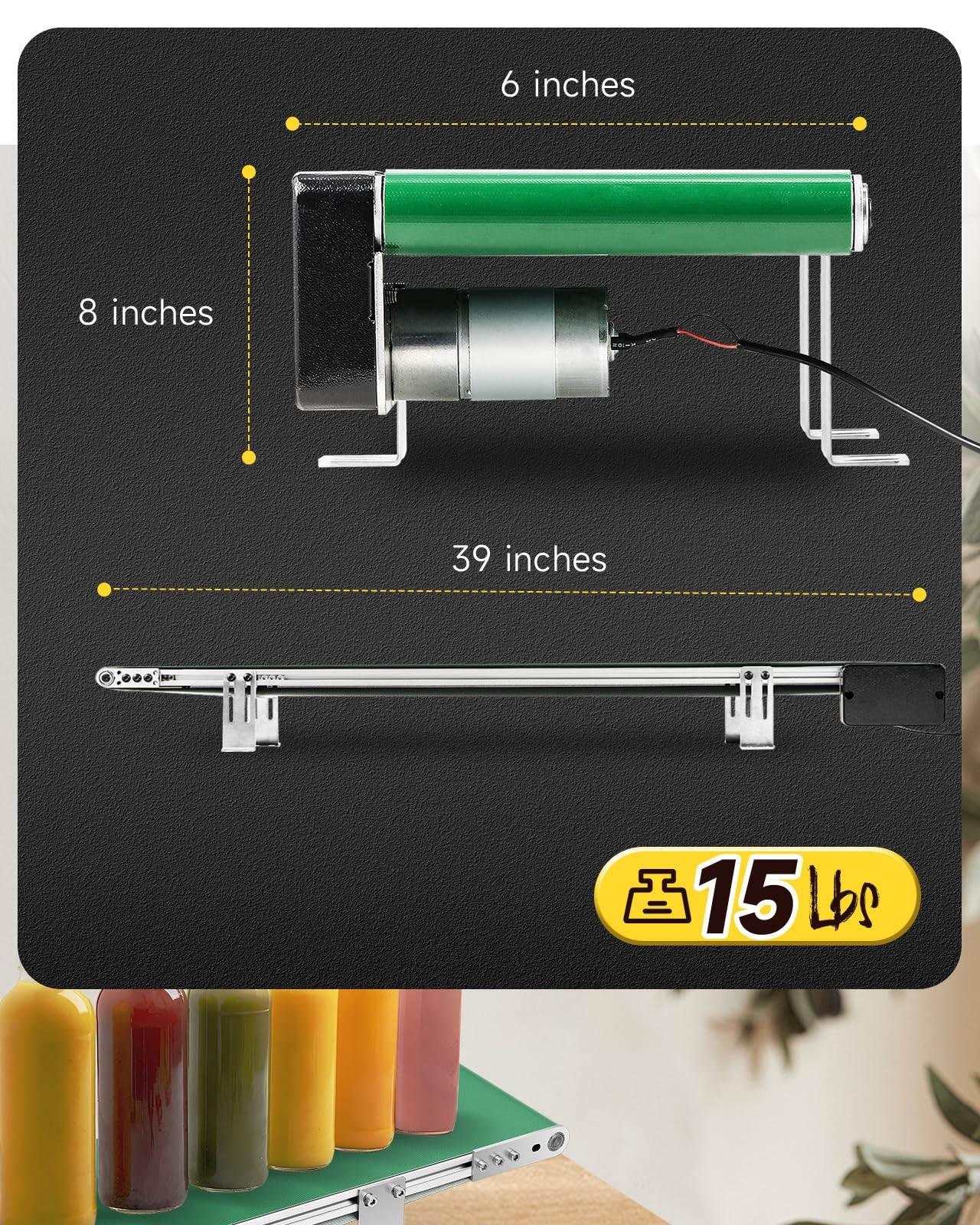 Moonshan Belt Conveyor 39 inch Desktop Version 39×6 inches, Green
