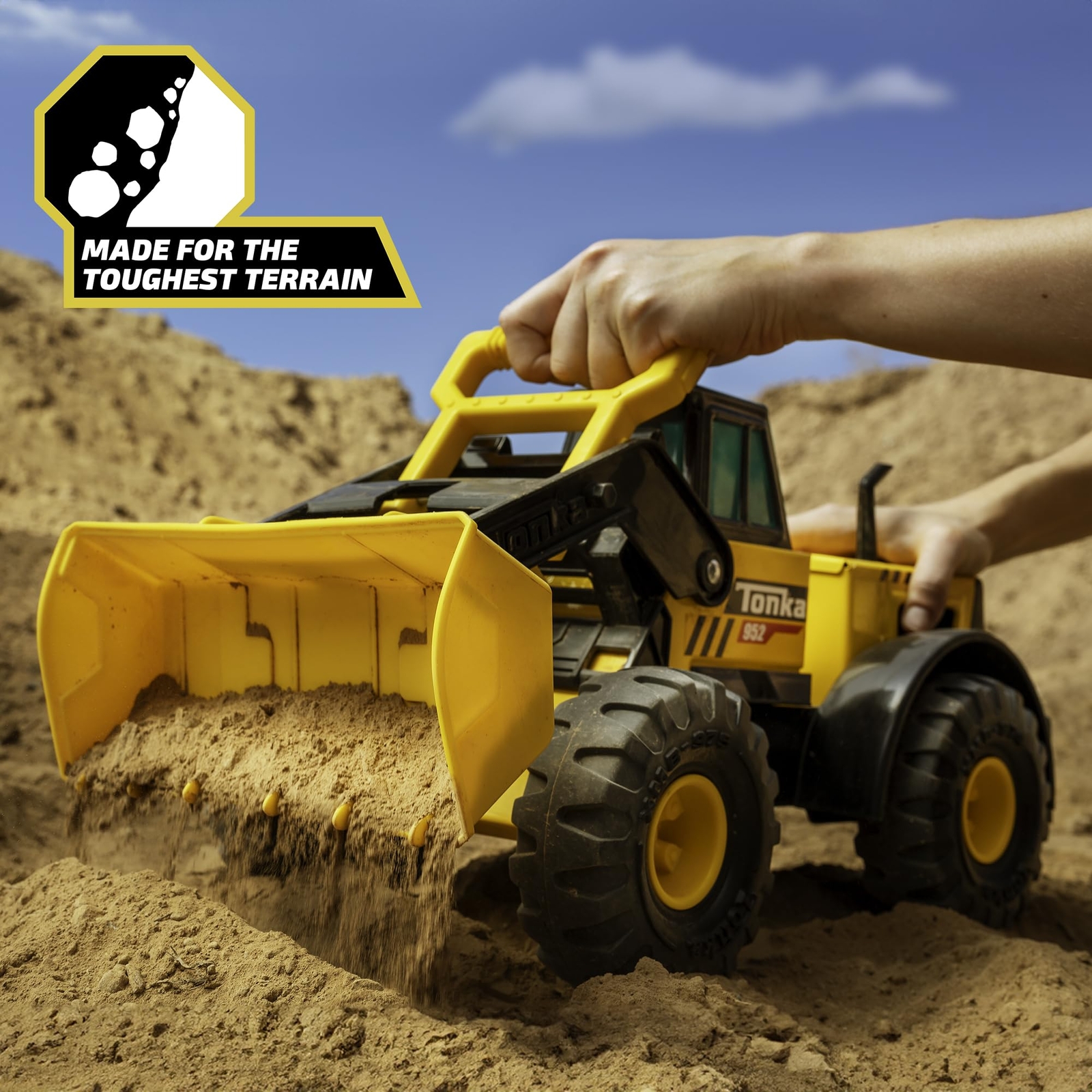 Tonka Tough Yellow Front Loader Construction Toy for Kids 21.5 inches Wide