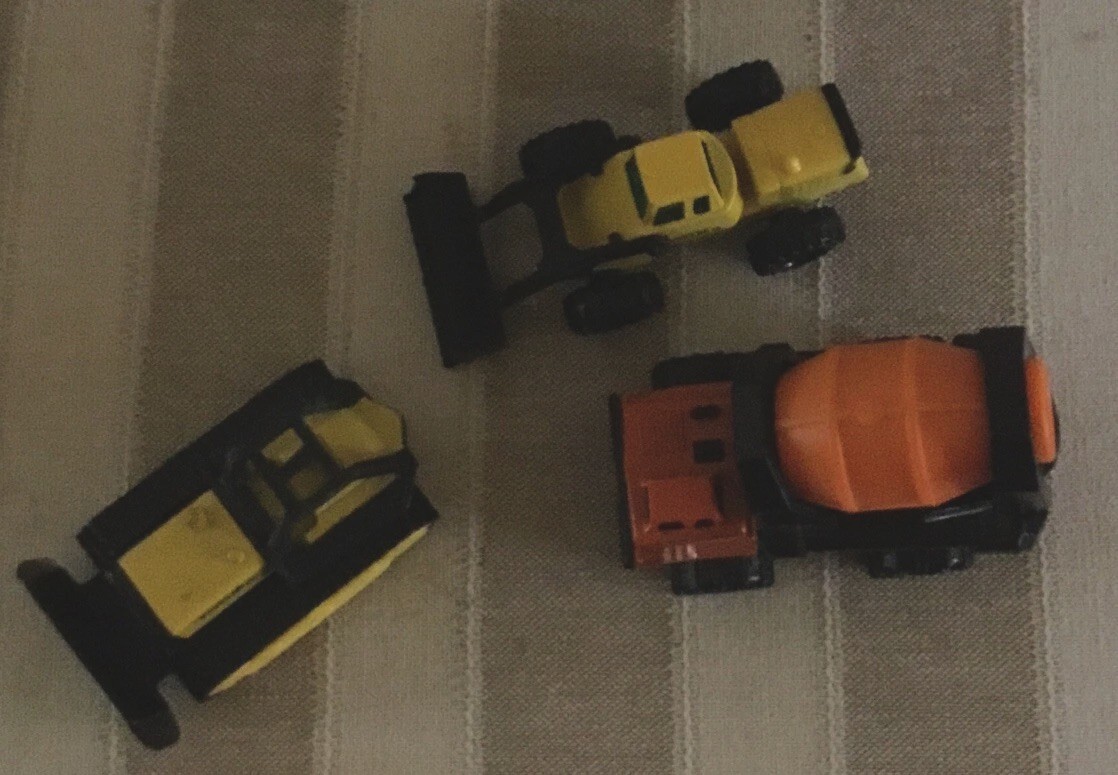 1992 Mini Tonka Const.Equip&1994.Cement Mixer, Front End Loader, Bulldozer