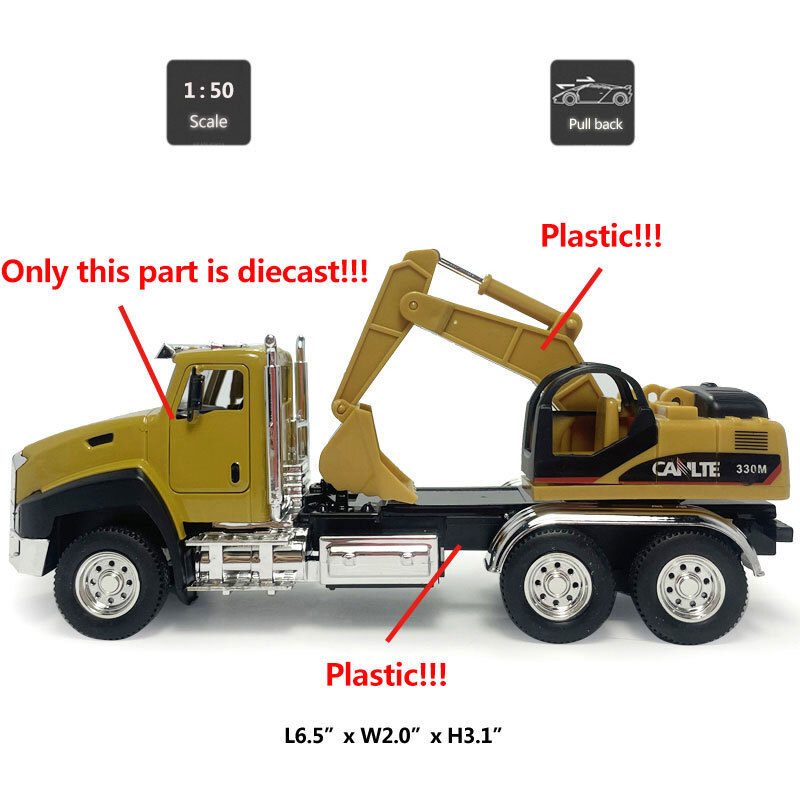 1/50 Excavator Truck Construction Vehicle Model Diecast Toy Car for Boys Kids