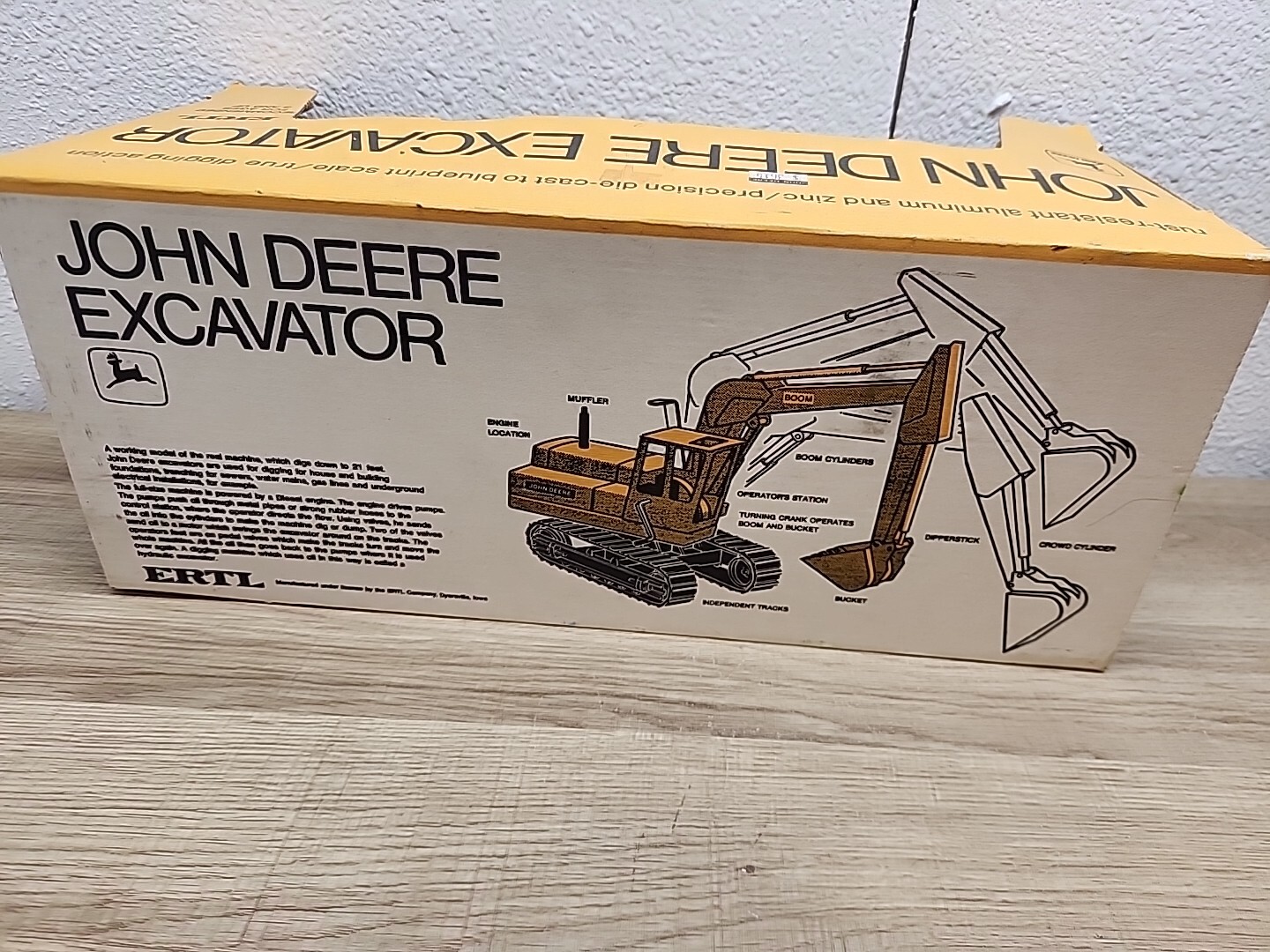 Vintage 1970 Ertl 1/16 All Metal John Deere Excavator #505 Blueprint Scale NIB!